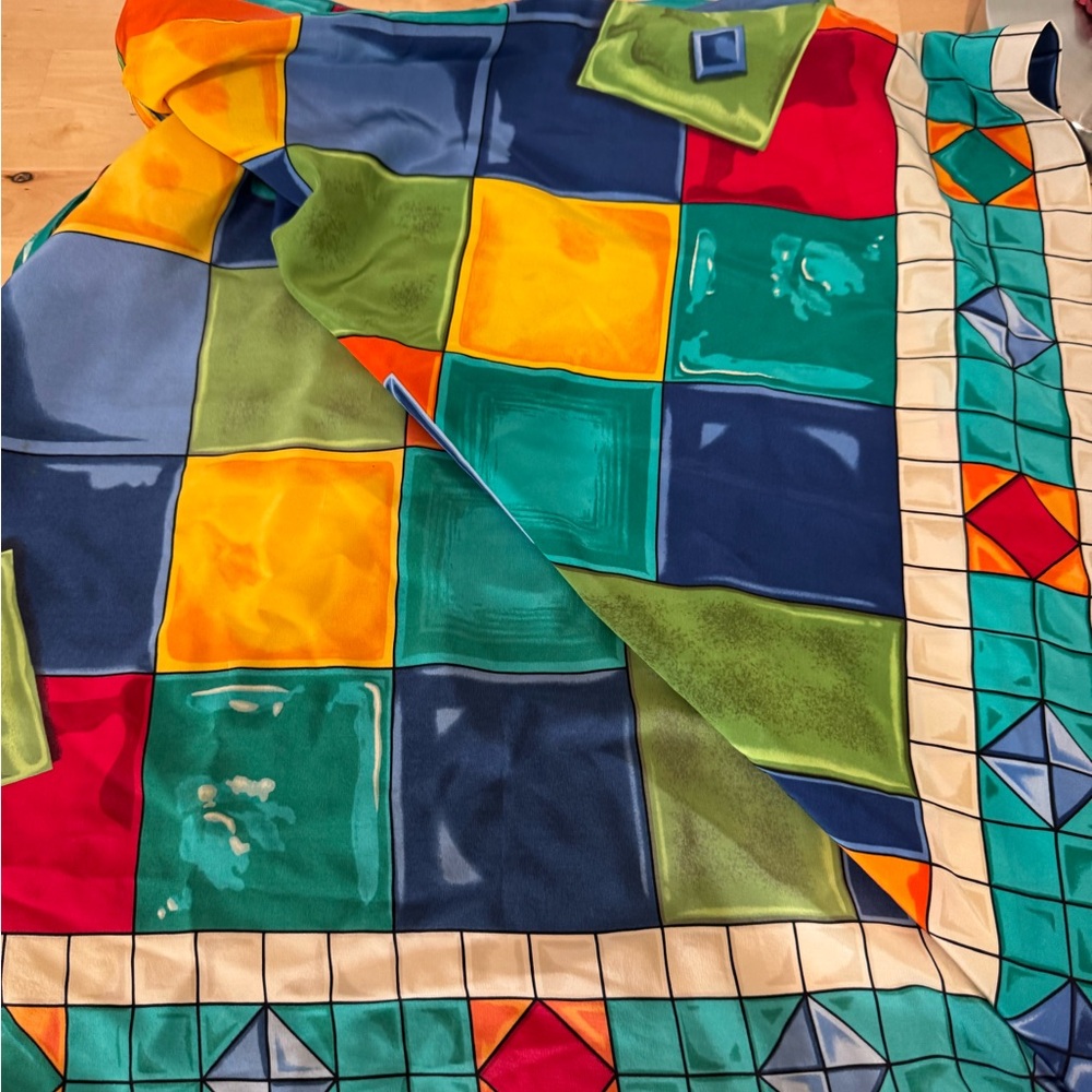 Vintage Linda Allard Ellen Tracy 100% Silk Wrap Skirt Size S Colorful READ - Picture 6 of 11
